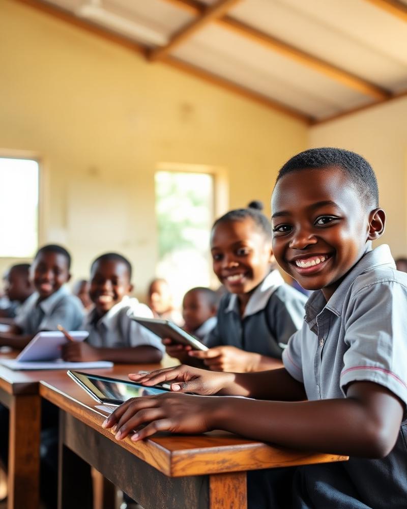 Students learning in a classroom